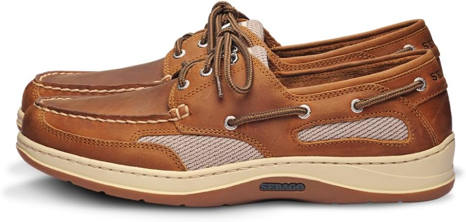 Sebago Clovehitch II FGL Waxed Lace Up Moccasins - 100% Leather, Low-Cut Design with Water-Resistant Finish & Breathable Mesh Lining