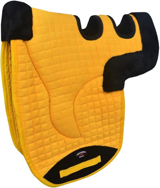 Horse Contoured Fleece Lined Quilted English Saddle Pad Black 72153