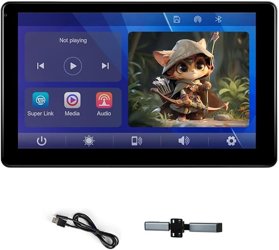9 Inch Multi-Functional Car TV Headrest Monitor for Back Seat, IPS Touch Screen Video Player with Carplay Android Auto