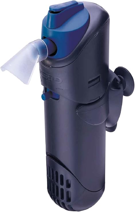 Interpet Internal Aquarium Fish Tank PF2 Power Filter, Cleans Water, for Coldwater & Tropical Aquariums Up to 81 Litre, black/blue