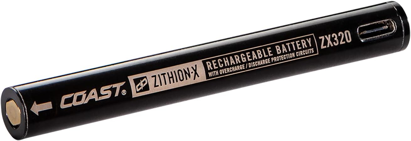 Coast ZX320 ZITHION-X Li-Ion Rechargeable Battery for The HP3R LED Flashlight, Black Compatible with USB-C Version of HP3R ONLY