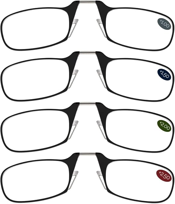 ThinOptics Find Your Strength Clarity Kit Rectangular Reading Glasses, Black, 44.45 mm + 2.5