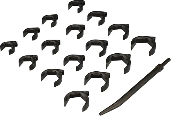 LTI TOOLS Metric Shockit Crows Foot Socket Wrench Set, Heavy Duty Industrial Hydraulic Fitting, 16 Piece (LT1910XL)