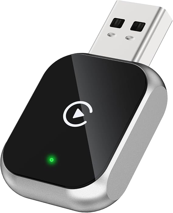 Mini Wireless Carplay Adapter for iPhone - Carplay Wireless Adapter Car Play Dongle, Wired to Wireless, Compatible with iPhone iOS 10+, Silver