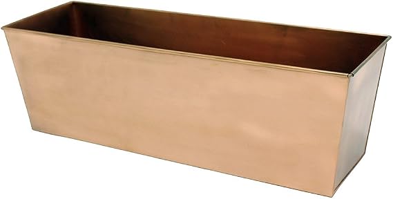 Achla Designs Plain Copper Window Flower Box Planter- Medium (23 1/4"L x 7 3/4"W x 7 1/2"H)
