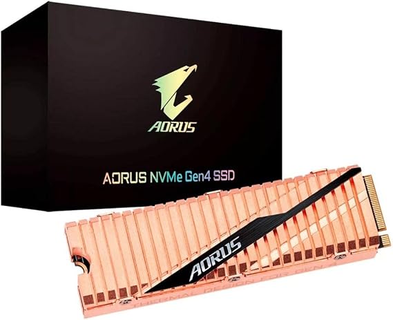 GIGABYTE AORUS NVMe Gen4 M.2 500GB PCI-Express 4.0 Interface High Performance Gaming, Full Body Copper Heat Spreader, Toshiba 3D NAND, DDR Cache Buffer, SSD GP-ASM2NE6500GTTD