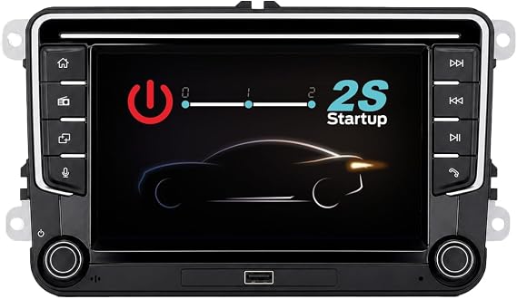 [Upgrade] YZKONG Car Stereo Compatible for VW Passat Golf MK5 Jetta Caddy EOS Tiguan with Wireless Carplay Android Auto IPS Touch Screen Car Radio, AM/FM Radio, BT, Dual USB Port