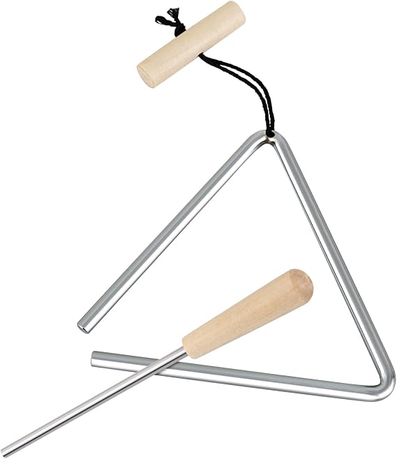 EASTROCK 6 Inch Steel Triangle Instrument with Striker for Beginners | Rhythm Triangles Music Instrument Hand Percussion Clear Sound Easy Grip for Rhythm Performance