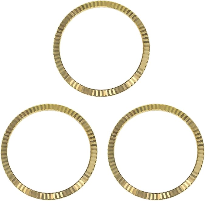 Ewatchparts 3 Fluted Bezel Compatible With 36mm Rolex Men's Datejust, President 16013, 16234, 16030 Gold