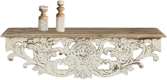 Exquisite Bathroom Shelves Floating Wall Mounted Rustic Wood Wall, Vintage Carved Wall Shelf, Photo Plants Display Ledge, Storage Rack for Living Room,Bedroom,Office (Color : C)