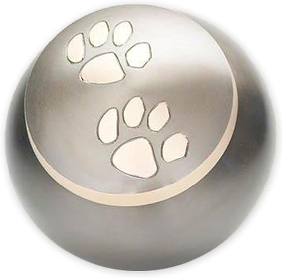 Beautiful Life Urns Pawsitively Cherished Pet Urn - Unique Cremation Urns for Pets, Small, Slate/Gold