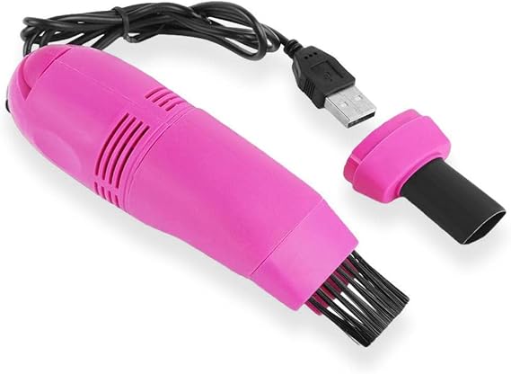 IOIUSKKU USB Powered Keyboard Cleaning Machine Handheld Portable Notebook Countertop Vacuum Dust Collector Ash Extractor, Rose Red