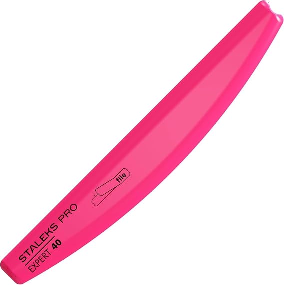 STALEKS PRO Expert 40 Crescent Beveled Plastic Nail File Base Lightweight Manicure & Pedicure Tool for Disposable Files (162x25mm)