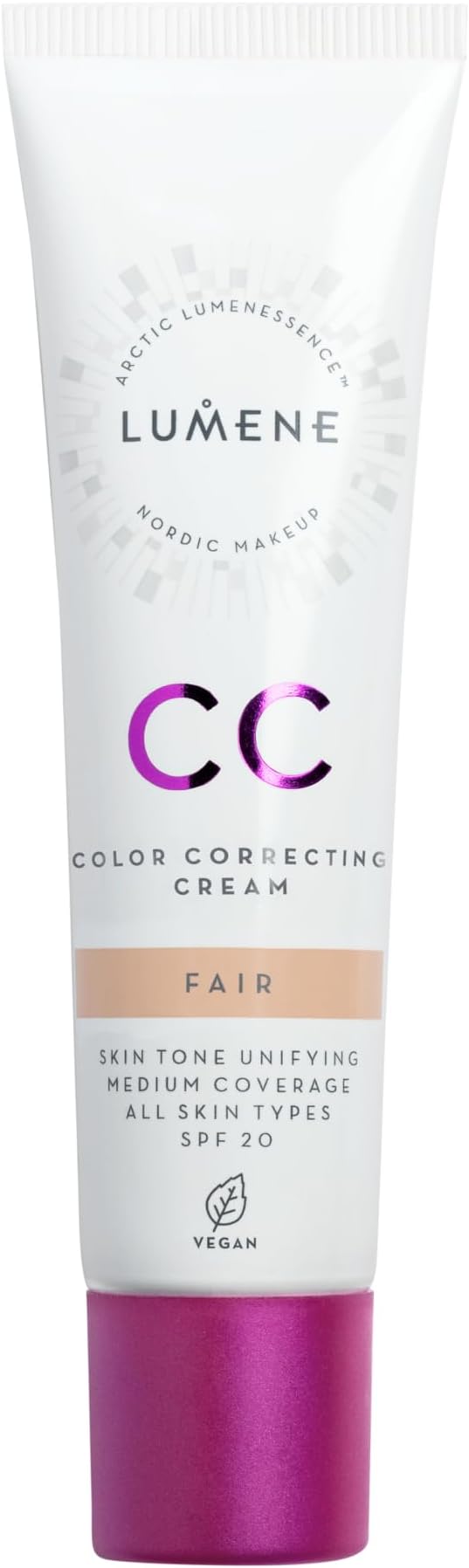 LUMENE CC Cream Color Correcting Cream Foundation | SPF 20 | Medium Coverage | Lightweight and Antioxidant-Rich | Hydrates While Reducing Redness | All Skin Types | Vegan | 30 ml | Fair