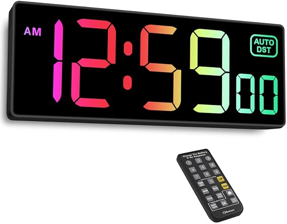 Soobest Digital Wall Clock, Remote Control Electric Timer Seconds for Gym