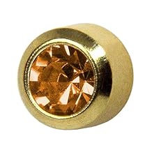 Studex November/Topaz Mini 2mm Gold Plated Bezel Setting Ear Piercing Stud Earrings Birthstone