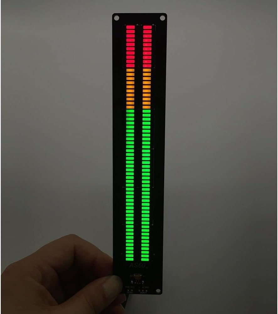 LED Music Spectrum Display AS60 Dual 60 Segment Professional LED Level Volume Display VU Meter Analyzer Amp