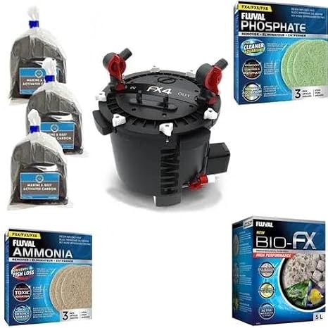 Fluval FX4 High Performance Canister Filter w/Media Upgrade Bundle (5 Items)