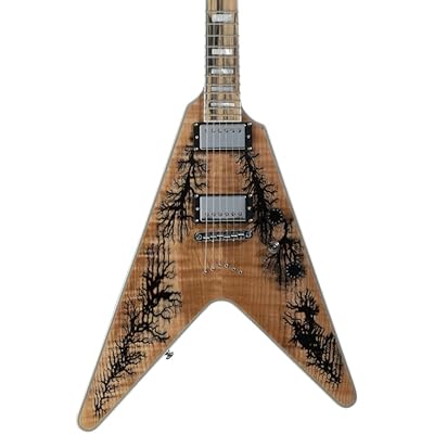 Schecter V-1 Electro Resin Electric Guitar - Black Electro ResinNatural