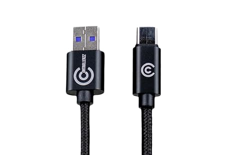 Custom Controllerzz Braided USB-C Cable - 9 Feet / 3 Meters - Connection & Charging Cable for Xbox Series X/S Controllers, PS5 Controllers, Elite Series 2 Controllers