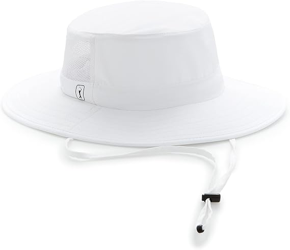 PGA Tour Mens Solar Golf Bucket Hat with Chin Strap