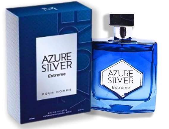 Generic Azure Silver Extreme Designer EDT Cologne, Long Lasting Spray, Eau de Toilette - 100ml