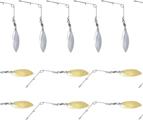 20pcs Fishing Spinnerbait with Colorado Nickel Blade Willow Blades Spin Lure Making Fishing Lures Replacement Accessories