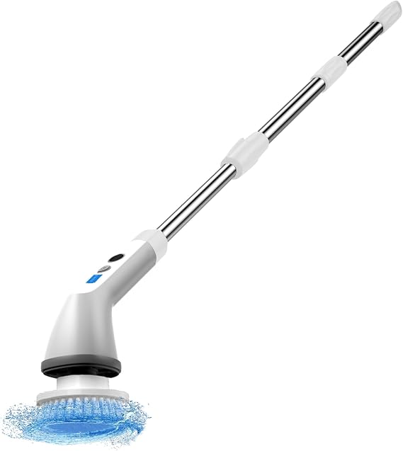 Electric Spin Scrubber, 2024 New Cordless Cleaning Brush,2-Speed Adjustable,Shower Scrubber for Bathroom Car Floor Tile Cleaning Squeegees
