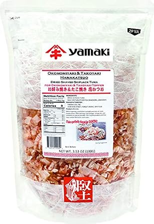 Yamaki Bonito Flakes Hanakatsuo Topping for Okonomiyaki and Takoyaki, Premium Smoked Skipjack Tuna Katsuobushi for Japanese Cooking, 3.53 oz