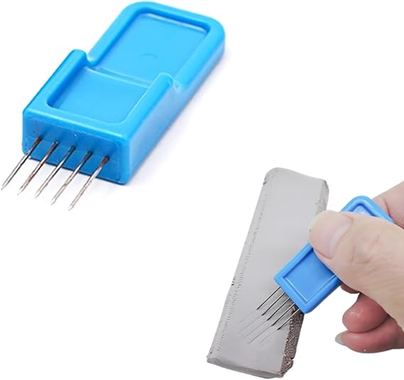 XMHBG Clay Bonding & Texturing Tool - Dual-Ended Pottery Scratching Tool for Sculpting, Ceramics & DIY Clay Crafts,Portable Clay Scorer & Connector (Blue)