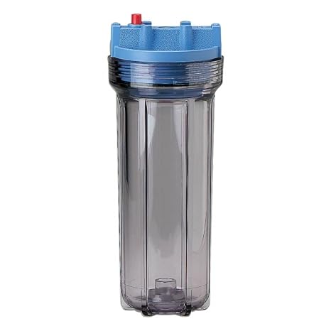 Pentair Pentek 158117 Traditional Slim Line Filter Housing, 1/4" NPT #10 Under Sink Clear Water Filter Housing with Pressure Relief Button, 10-Inch, Clear