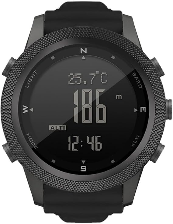 for North Edge AP46 Watch for Men with EL Backlight, Pedometer, and for Compass for Night and Day Adventures (Ap46 Black Nylon)