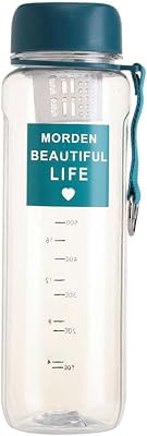 850ml outdoor sports water bottle, student space cup, leak proof plastic water cup, large capacity, portable, transparent cup, plastic-light blue