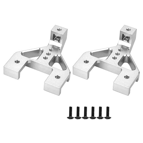 Front Rear Suspension Bracket for RGT 136100 1/10 RC Crawler, Aluminum Alloy Shock Absorbing Bracket, Durable Replacement for Horizon ECX FTX RC Cars with Screws (Silver 680028B)