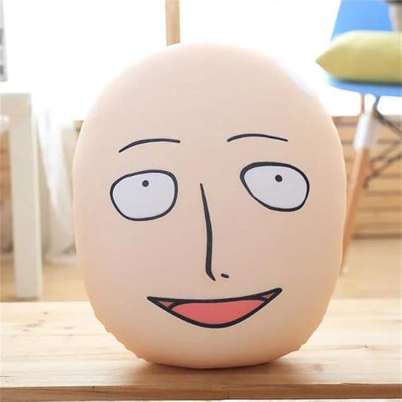 Anime ONE PUNCH-MAN Stuffed Toy Saitama Plush Doll Angry Version Plush Figure Pillow Cushion Decoration Toy Plush Figure Toy Gifts for Kids Anime Fans
