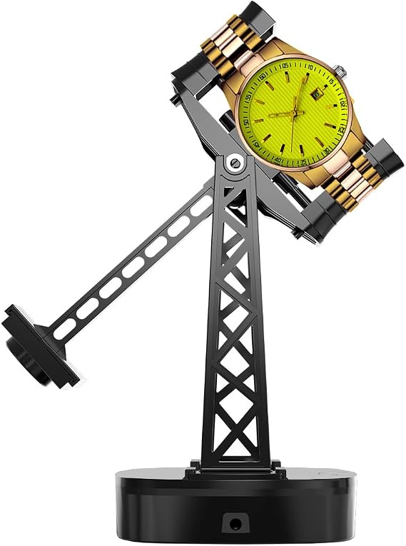 Watch Winding Machine, Timing Shutdown Function, Adjustable Speed, Automatic Winding Machine for 1 Watch, Watch Winder, Black