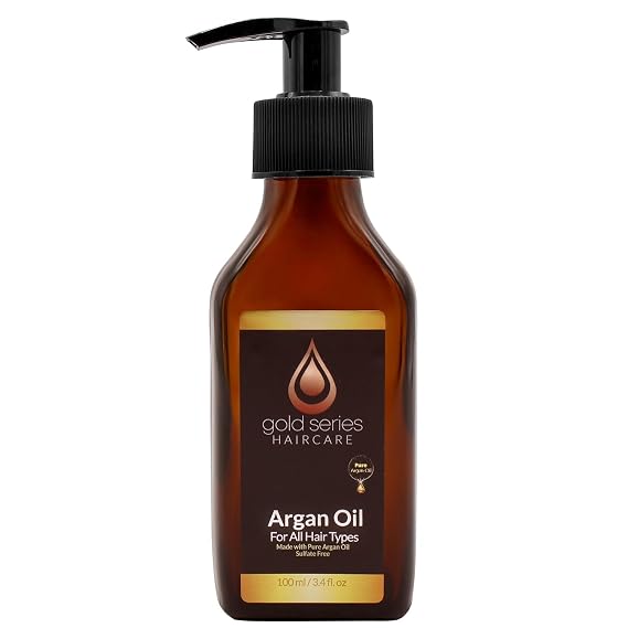 Moroccan Gold Argan Oil Made with Organic Pure Argan Oil of Morocco Enriched with Keratin Revitalizing Hair Oil 3.4oz
