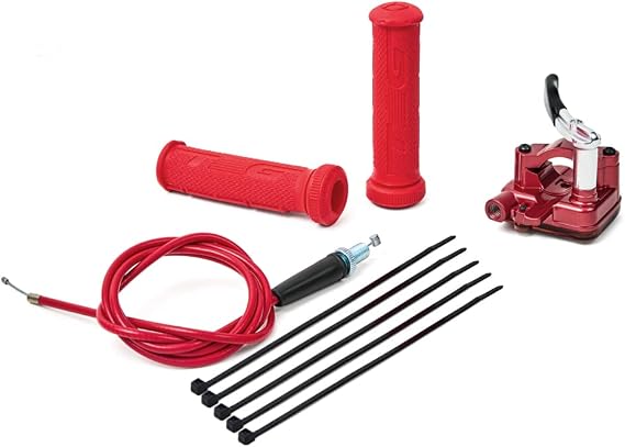 PUCKY New 7/8'' 22mm Thumb Throttle Cable Accelerator Handle Assembly for 50cc 70cc 90cc 110cc 125cc 250cc ATV Quad Go Kart TaoTao Pit Bike (Red)
