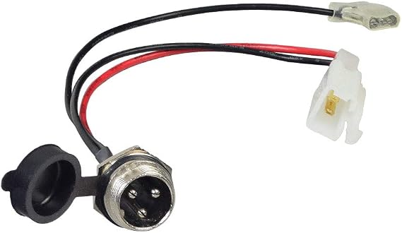AlveyTech 3 Pin Charging Port with 3 Wires for E100 E200S E300S Ground Force eSpark MX350 MX400 Crazy Cart