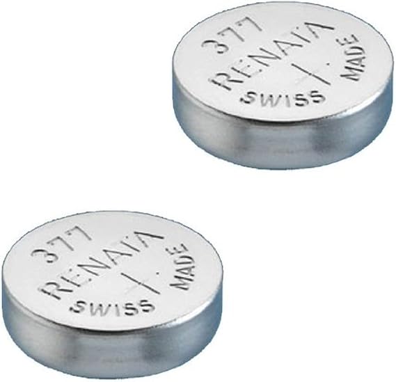 Renata 2 x Pil ( SR626SW Uhrenbatterien 377, gümüş renkli, 1,55 V, İsviçre'de üretilmiştir)