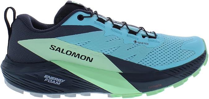 Salomon Sense Ride 5 GTX Womens Shoes Size 7, Color: Blue Radiance/Green Ash/India Ink-Blue/Indigo