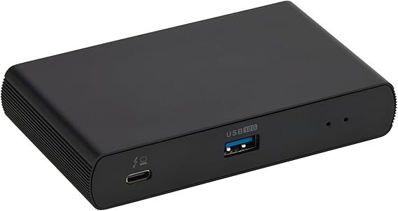 Amazon Basics Thunderbolt 4 Docking Station, Dual 4K@60Hz Display Support, 85W Power Delivery, 3X Downstream TBT4, 1xUSB A 3.1, Mac/Windows Compatible, Black, 4.76 x 2.84 x 0.86 inches