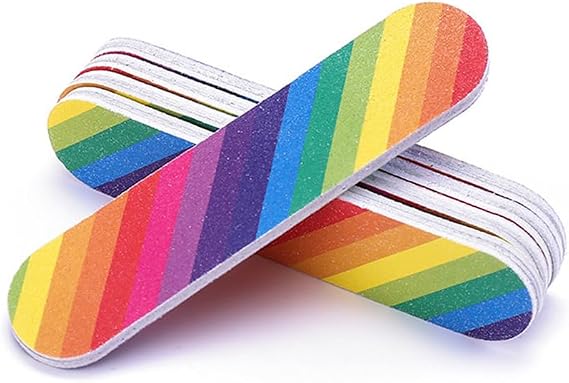 Rainbow Mini Nail File 180/180 Grit (Twenty Pack)