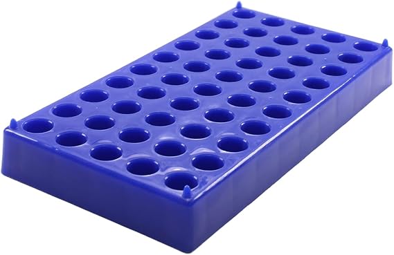 Othmro 2Pcs 50 Position Plastic Test Tube Rack Holder, Blue Rectangular Shape, Durable Detachable Centrifuge Tube Rack Bracket, Ideal for Laboratory