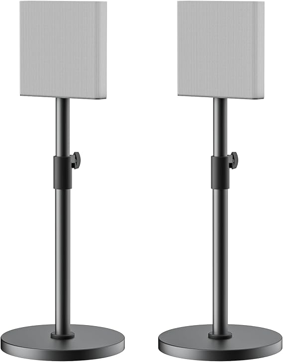 Height Adjustable Speaker Stands Pair for Sony Bravia Theatre Quad HT-A9M2 Stands - Heavy-Duty Surround Speaker Stand for Sony HT-A9M2 Speaker Stand with Cable Management