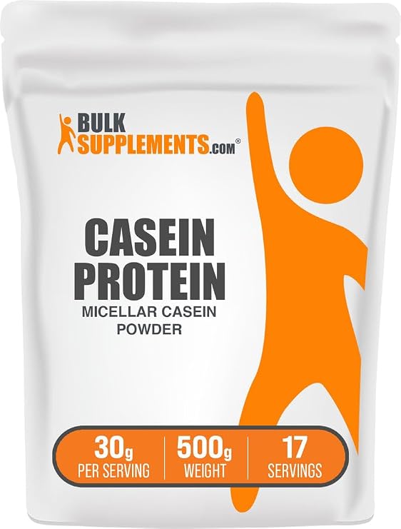 Casein Protein Powder - Micellar Casein Powder, Slow Digesting Protein - Unflavored & Gluten Free, 30g per Serving, 500g (1.1 lbs) (Pack of 1)
