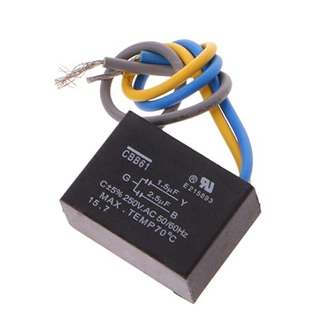 CBB61 1.5uF+2.5uF 3 Wires AC 250V 50/60Hz Capacitor for Ceiling Fan