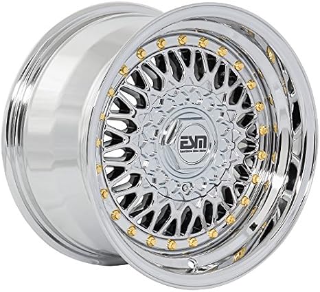 ESM-002R Wheels Rims Platinum Chrome 15x8 15" 4x100 5x100 +15 cb 57.1 ESM Wheels