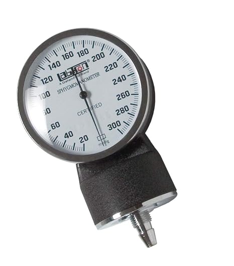 Graham-Field Replacement Aneroid Manometer Gauge for Manual Blood Pressure Devices, White Faceplate + Black Housing, 2316