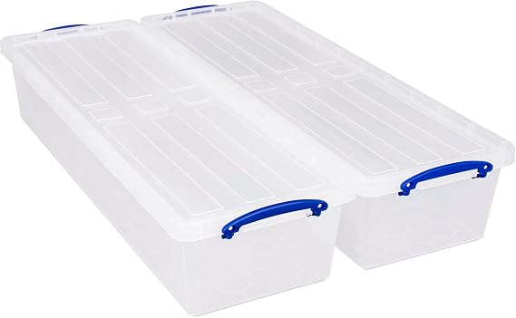 Really Useful Box Plastic Storage 25.5 Litre Clear (Pack of 2)
